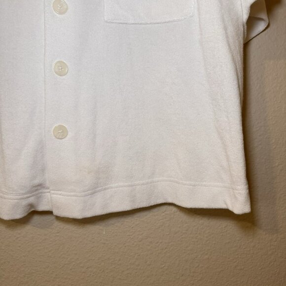 Fabletics Island Terry Boxy Button Up womens Large cropped summer beachy swim - Picture 4 of 8